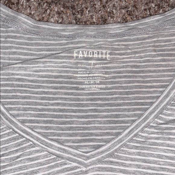 Stripped Grey Short Sleeve Top - Picture 2 of 2